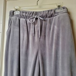 Grey velour drawstring joggers